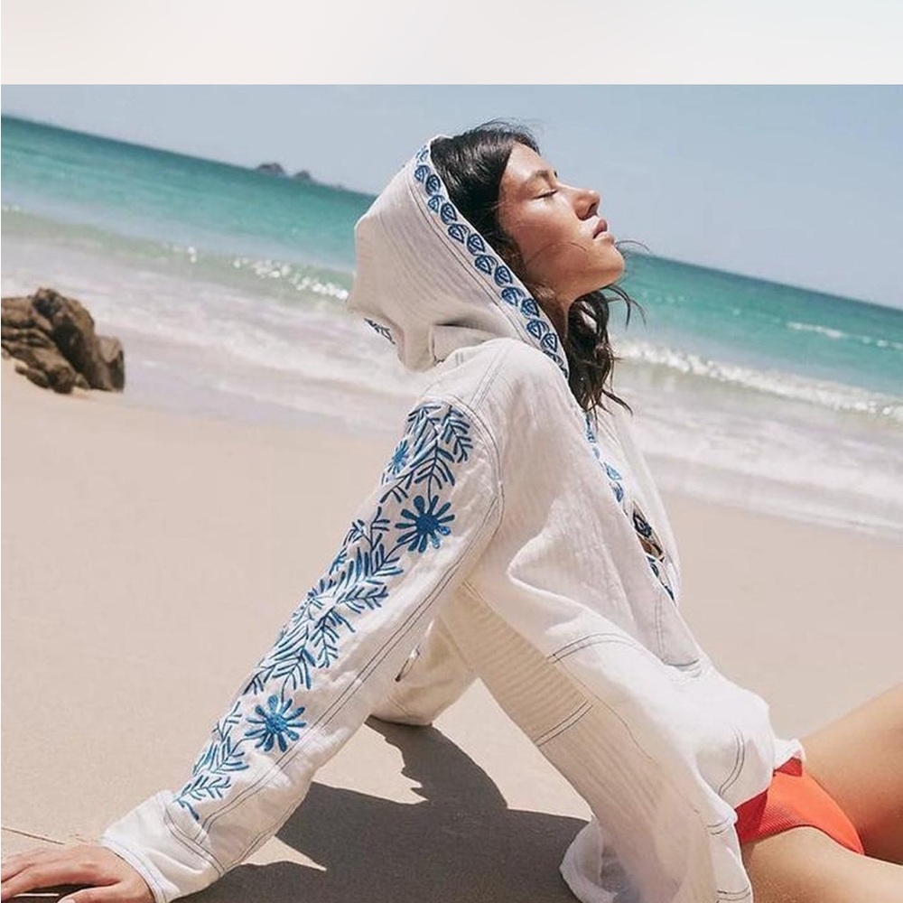 free people embroidered hoodie